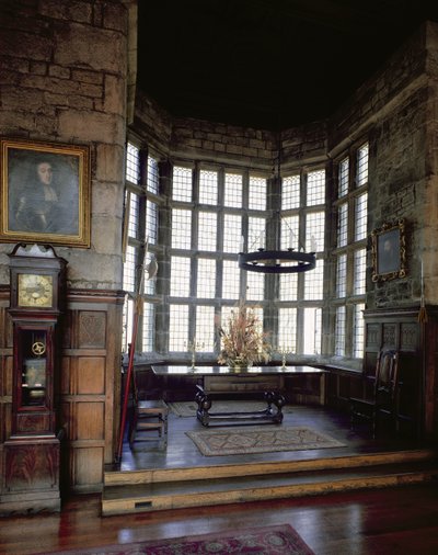 Hoghton Tower, Lancashire: Sala dei banchetti, XVI secolo da English School